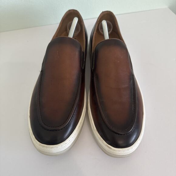 Bacco Bucci Sport Brown Leather Slip On Loafers Leather Mens size 12 - Picture 2 of 8